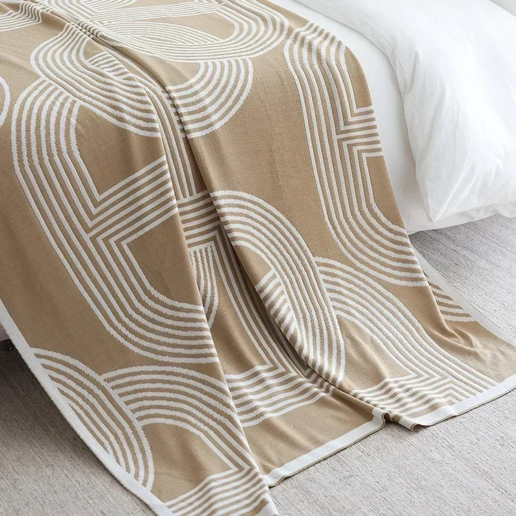 Large Geo Knit Throw Blanket