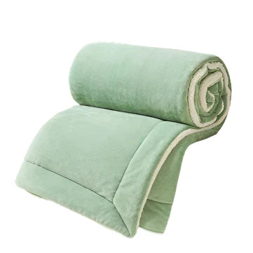 Sherpa-Lined Coral Velvet Blanket