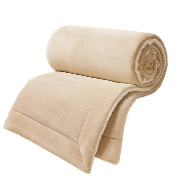 Sherpa-Lined Coral Velvet Blanket