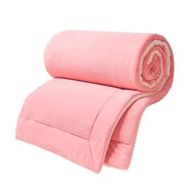 Sherpa-Lined Coral Velvet Blanket