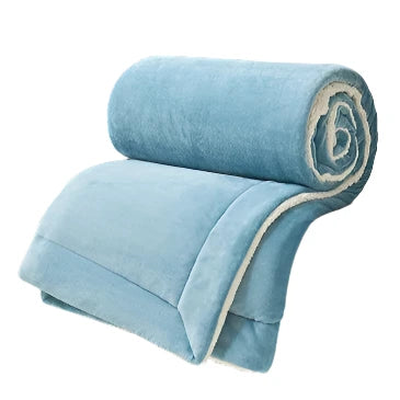 Sherpa-Lined Coral Velvet Blanket