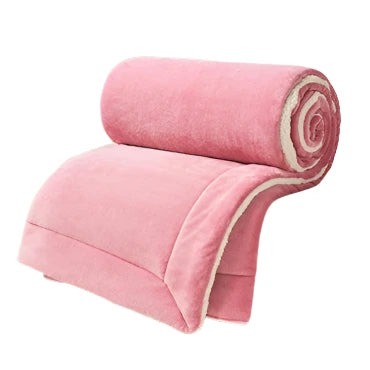 Sherpa-Lined Coral Velvet Blanket