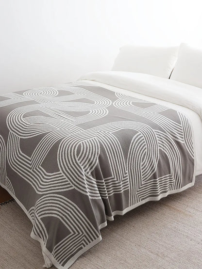 Large Geo Knit Throw Blanket
