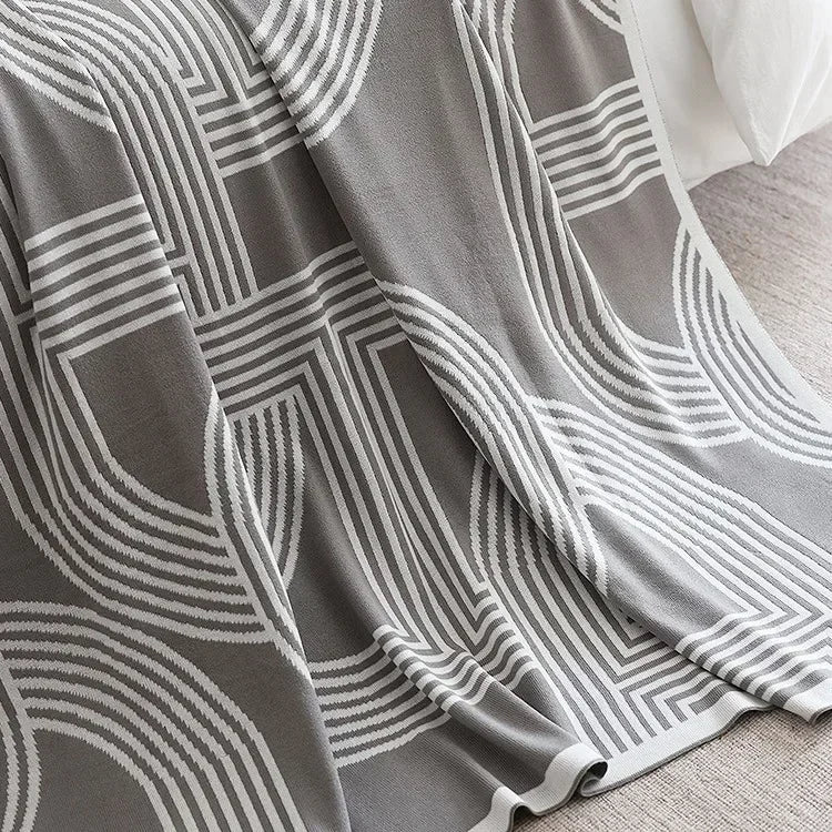 Large Geo Knit Throw Blanket
