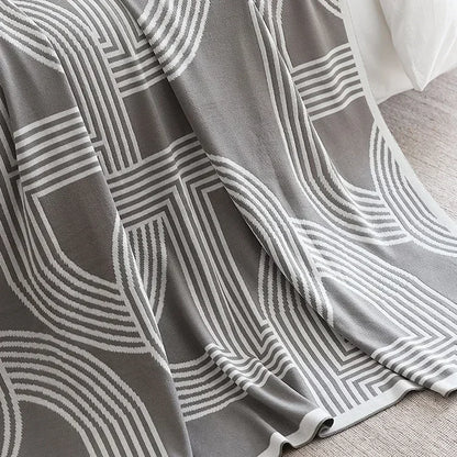 Large Geo Knit Throw Blanket