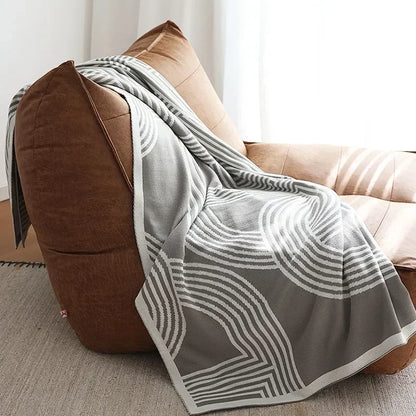 Large Geo Knit Throw Blanket